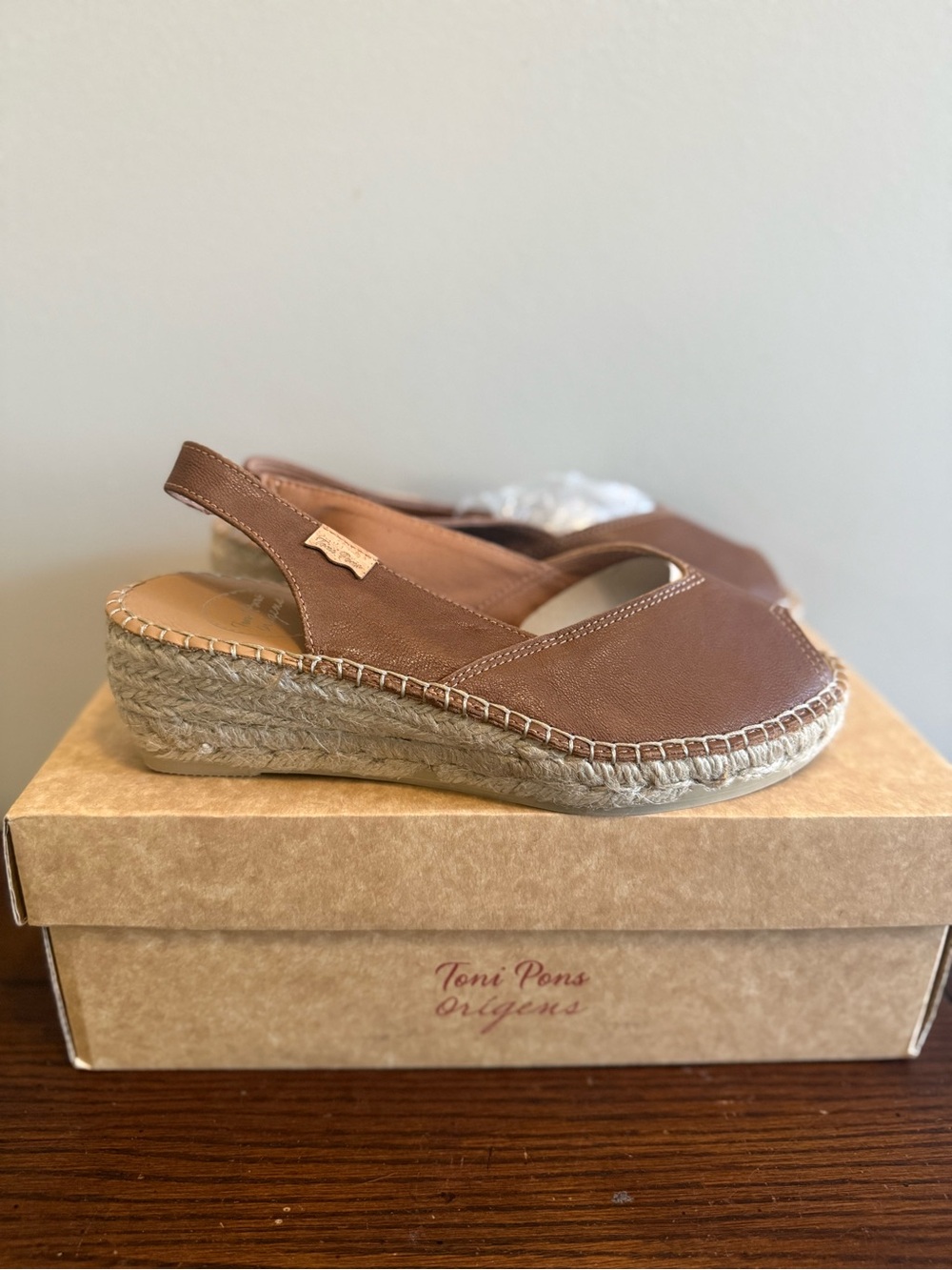 Toni Pons Bernia Brown Espadrille Wedge Slingback New